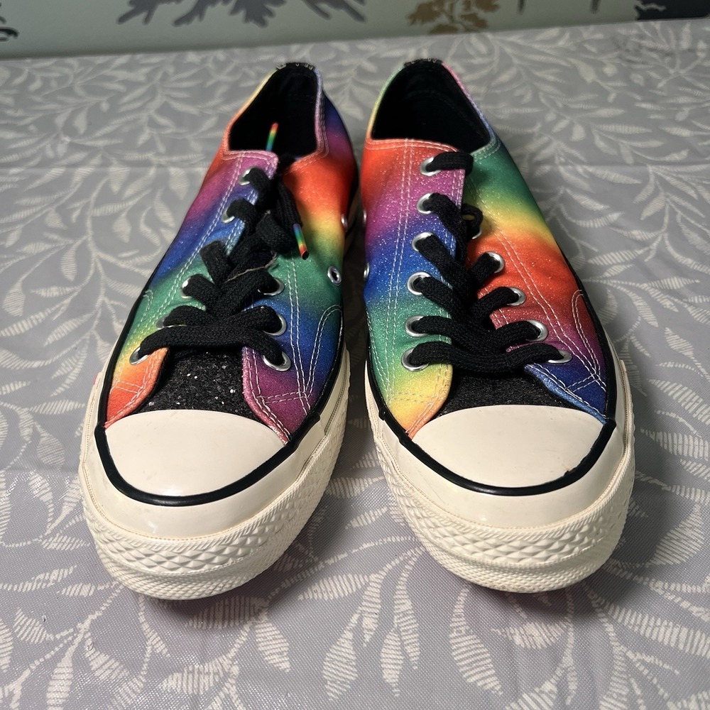 New Unisex Converse Chuck Taylor Pride Glitter Rainbow Men 7.5 Women 9.5 Low Top